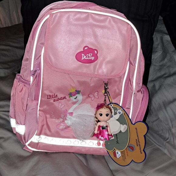 SALE!!! NIB -Kids BACPACK orthopedic European Delune Pink Swan - Picture 2 of 10